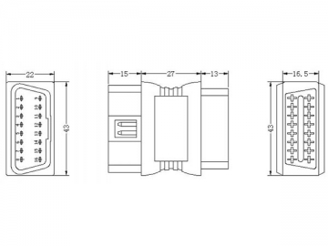 OBD Female to Male Adapter (16-Pin)