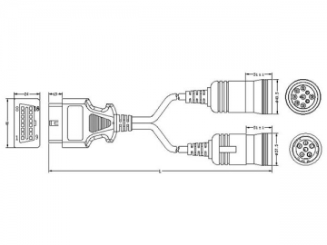 Cummins 6 & 9-Pin Y Cable-I