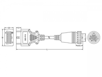 OBD II Round 16-Pin Cable