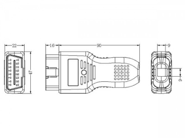 5053 OBD2 Connector Shell