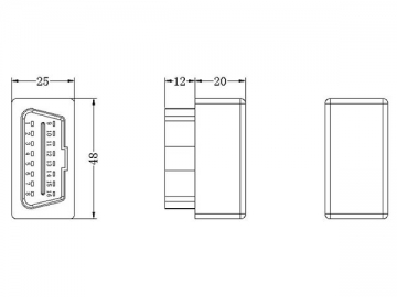 Mini OBD Connector Shell-B