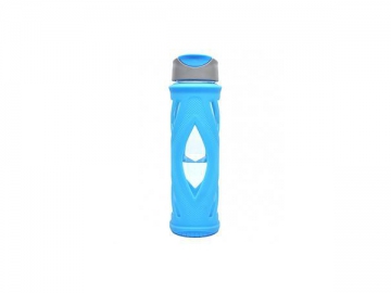Glass Water Bottle with Flip Lid