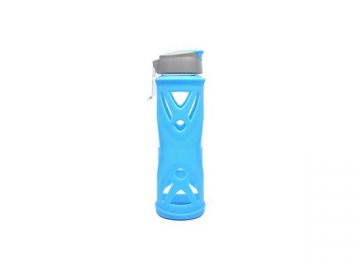 Glass Water Bottle with Flip Lid
