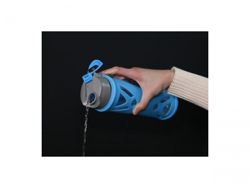Glass Water Bottle with Flip Lid