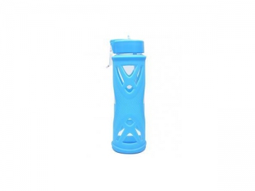 Glass Water Bottle with Straw